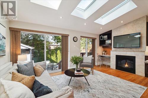 92 Chudleigh Avenue, Toronto, ON - Indoor Photo Showing Living Room With Fireplace