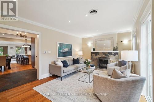 92 Chudleigh Avenue, Toronto, ON - Indoor Photo Showing Living Room With Fireplace