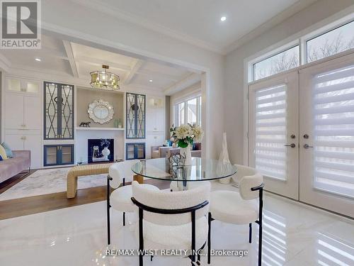 5199 Symphony Court, Mississauga, ON - Indoor Photo Showing Dining Room With Fireplace