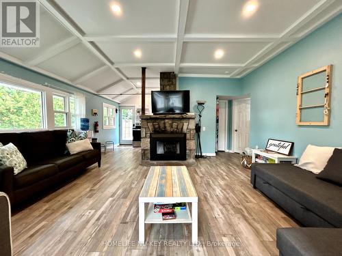 28 Hastings Avenue, Tiny, ON - Indoor Photo Showing Living Room With Fireplace