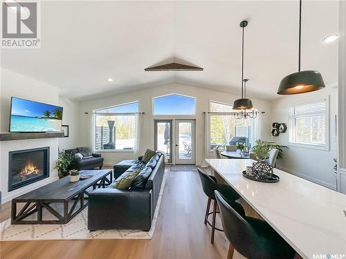 134 Rumberger Road, Candle Lake, SK - Indoor Photo Showing Living Room With Fireplace