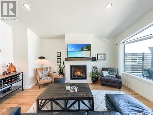 134 Rumberger Road, Candle Lake, SK - Indoor Photo Showing Living Room With Fireplace