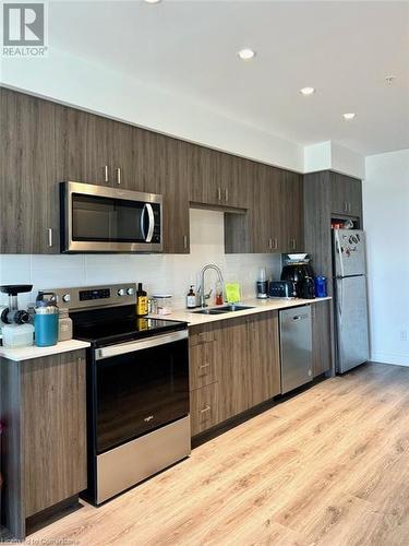 15 Glebe St Unit# 1905, Cambridge, ON - Indoor Photo Showing Kitchen With Stainless Steel Kitchen