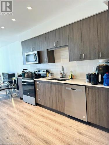 15 Glebe St Unit# 1905, Cambridge, ON - Indoor Photo Showing Kitchen With Stainless Steel Kitchen