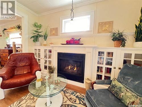 308 Jasper Street, Maple Creek, SK - Indoor Photo Showing Living Room With Fireplace