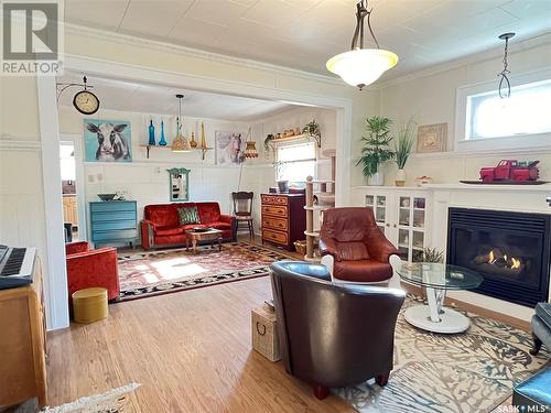 308 Jasper Street, Maple Creek, SK - Indoor Photo Showing Living Room With Fireplace