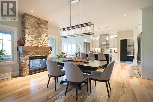 523 Blue Lake Road, Brant, ON - Indoor Photo Showing Dining Room With Fireplace