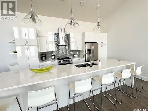 620 Lakeshore Drive, Meota, SK - Indoor Photo Showing Kitchen With Double Sink With Upgraded Kitchen