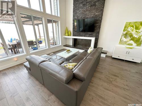 620 Lakeshore Drive, Meota, SK - Indoor Photo Showing Living Room With Fireplace