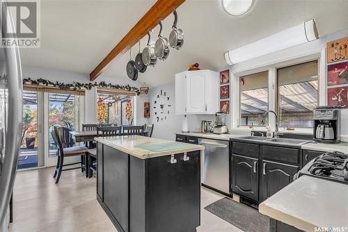 22 Chemin Bellevue Road, Battleford, SK - Indoor Photo Showing Kitchen With Double Sink