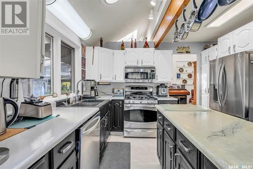 22 Chemin Bellevue Road, Battleford, SK - Indoor Photo Showing Kitchen With Stainless Steel Kitchen