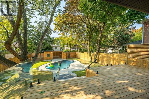 30 Kellythorne Drive, Toronto, ON - Outdoor With Above Ground Pool With Deck Patio Veranda