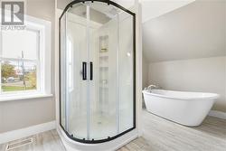 New freestanding shower has just been installed - 