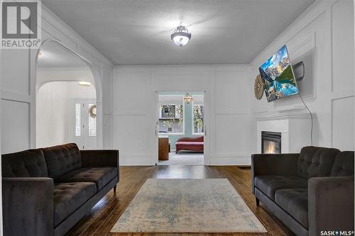 2128 Osler Street, Regina, SK - Indoor Photo Showing Living Room With Fireplace