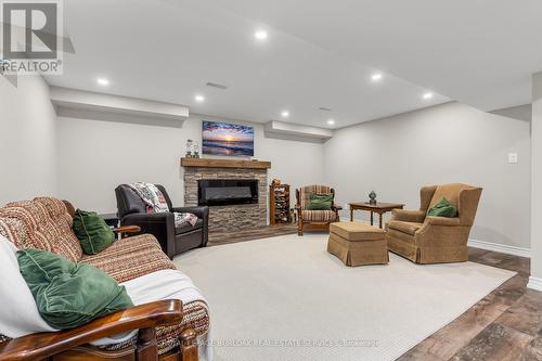 35 Oldmill Road, Hamilton, ON - Indoor Photo Showing Basement With Fireplace