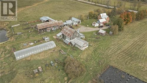 aerial view of farm and oversized greenhouse - 315 Beachburg Road, Cobden, ON 