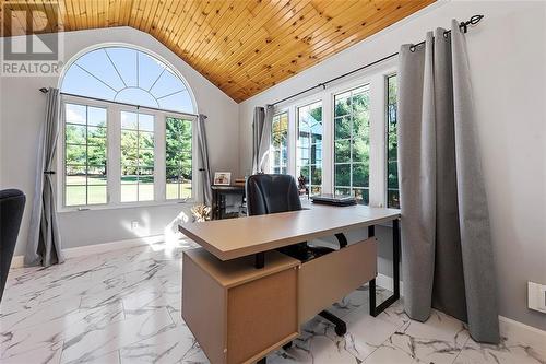 Main floor office with exterior access. - 1502 South Lavant Road, Lanark Highlands, ON - Indoor Photo Showing Office