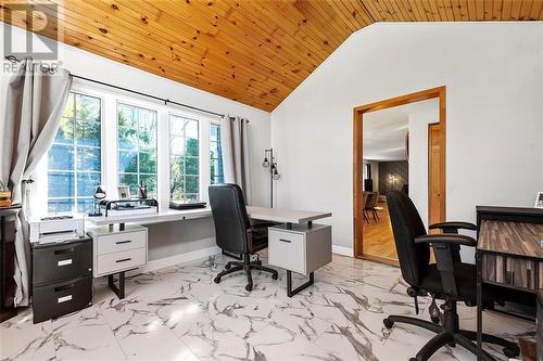 Main floor office with exterior access. - 1502 South Lavant Road, Lanark Highlands, ON - Indoor Photo Showing Office