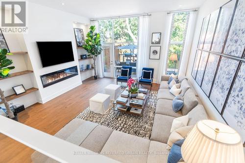 152 Stanley Avenue, Toronto, ON - Indoor Photo Showing Living Room With Fireplace