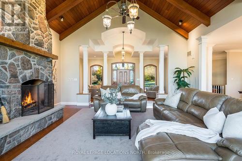 1428 10 Nottawasaga Conc. N, Clearview, ON - Indoor Photo Showing Living Room With Fireplace