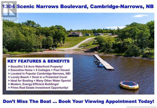 1304 Scenic Narrows Boulevard, Cambridge-Narrows, NB -  With Body Of Water