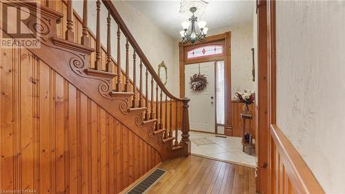 Entryway with a chandelier and light wood-type flooring - 246 Light Street, Woodstock, ON - Indoor Photo Showing Other Room