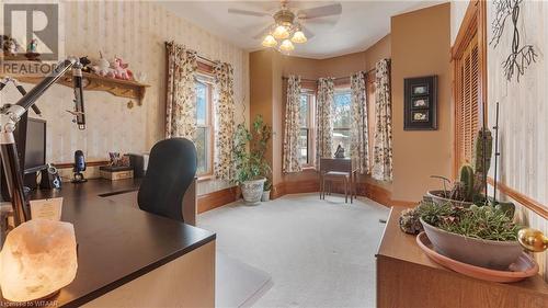 Carpeted office space featuring ceiling fan - 246 Light Street, Woodstock, ON - Indoor