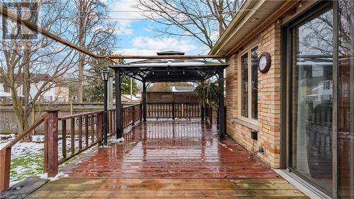 View of snow covered deck - 246 Light Street, Woodstock, ON - Outdoor With Deck Patio Veranda