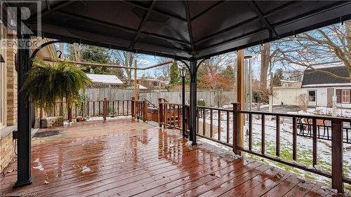 Deck featuring a gazebo and an outbuilding - 246 Light Street, Woodstock, ON - Outdoor With Deck Patio Veranda With Exterior