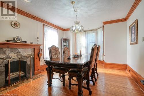 246 Light Street, Woodstock, ON - Indoor Photo Showing Dining Room With Fireplace