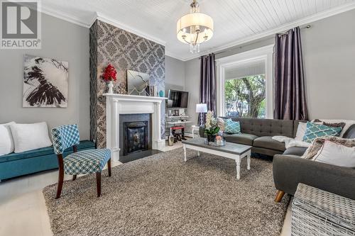 63 Golf Avenue, St. John'S, NL - Indoor Photo Showing Living Room With Fireplace