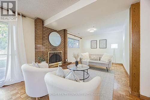 55 Angus Drive, Toronto, ON - Indoor Photo Showing Living Room With Fireplace