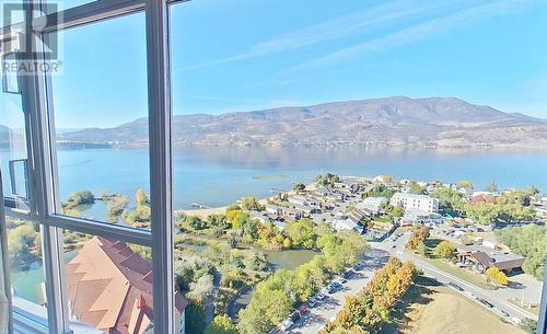 Primary bedroom (one of many views) - 1075 Sunset Drive Unit# 2604, Kelowna, BC - Outdoor With Body Of Water With View