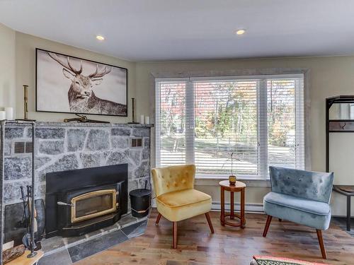 Salon - 445 Ch. Du Lac-Bleu, Saint-Hippolyte, QC - Indoor Photo Showing Living Room With Fireplace