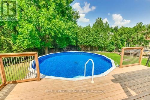 16 Galbraith Court, St. Thomas, ON - Outdoor With Above Ground Pool With Deck Patio Veranda With Backyard