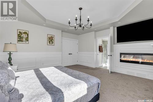 Little Loon Acreage, Parkdale Rm No. 498, SK - Indoor Photo Showing Bedroom With Fireplace