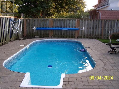 Photo Sept 4 2024 before pool was closed - 39 Tagge Street, Kitchener, ON - Outdoor With In Ground Pool With Deck Patio Veranda With Backyard