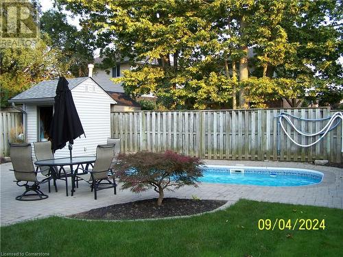 Photo Sept 4 2024 before pool was closed - 39 Tagge Street, Kitchener, ON - Outdoor With In Ground Pool With Deck Patio Veranda