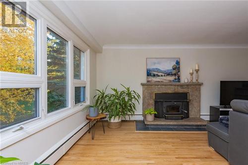 2423 Trout Lake Road, North Bay, ON - Indoor Photo Showing Living Room With Fireplace