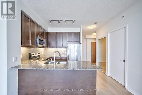 4310 - 3975 Grand Park Drive, Mississauga, ON - Indoor Photo Showing Kitchen With Double Sink With Upgraded Kitchen