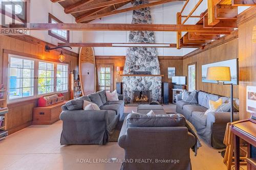 7856 Sydney Walkway, Lambton Shores (Port Franks), ON - Indoor Photo Showing Living Room With Fireplace