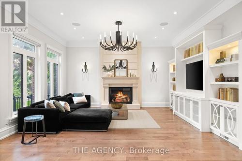 11 Burrows Avenue, Toronto, ON - Indoor Photo Showing Living Room With Fireplace