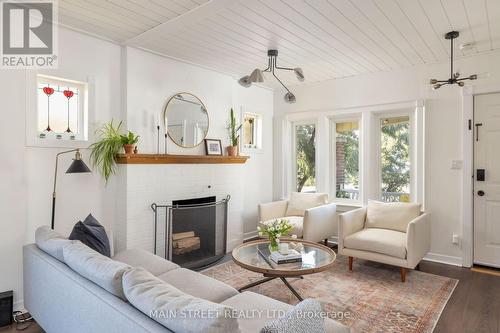 2075 Gerrard Street, Toronto, ON - Indoor Photo Showing Living Room With Fireplace