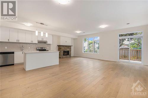 636 Hochelaga Street, Ottawa, ON - Indoor Photo Showing Kitchen With Fireplace