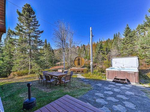 Hot tub - 3544 Ch. Du Lac-Legault, Sainte-Lucie-Des-Laurentides, QC - Outdoor With Deck Patio Veranda With Backyard