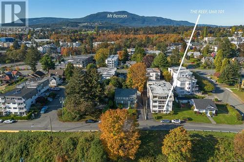 Drone / aerial view featuring a mountain view - 101 145 Newcastle Ave, Nanaimo, BC - Outdoor With View