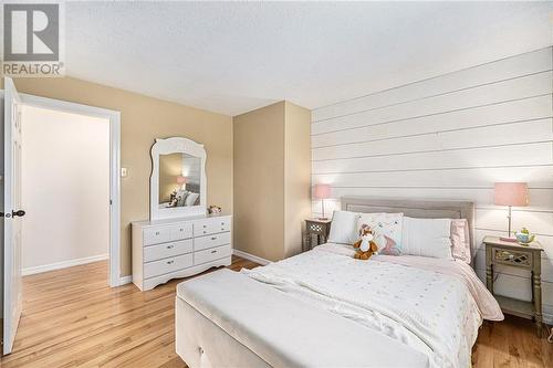 3rd Bedroom with lovely accent wall. - 126 Code Road, Perth, ON - Indoor Photo Showing Bedroom