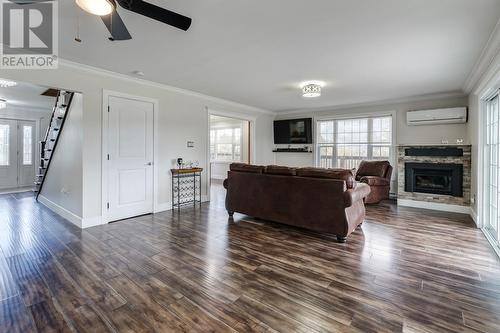 308 Main Road, Greens Harbour, NL - Indoor Photo Showing Living Room With Fireplace