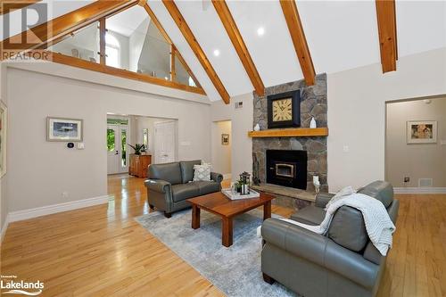 1259 Golf Course Road, Huntsville, ON - Indoor Photo Showing Living Room With Fireplace