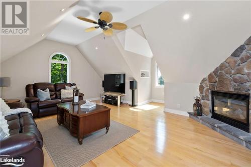 1259 Golf Course Road, Huntsville, ON - Indoor Photo Showing Living Room With Fireplace